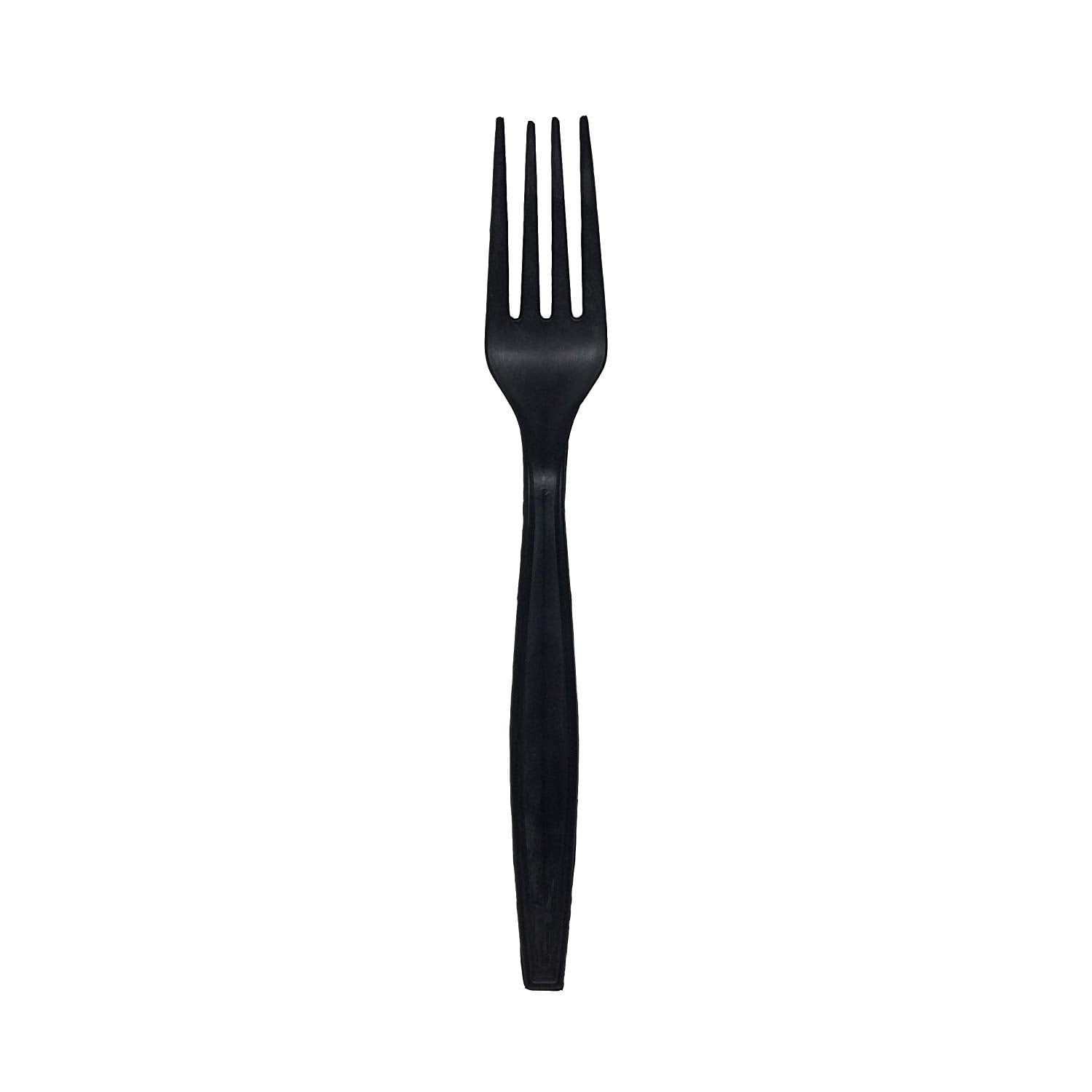 BLACK PLASTIC FORKS, 50 CT