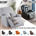 thumbnail image 2 of AuraLane Recliner Chair Cover, 3 Piece Stretchable Slipcover with Storage Pockets, Anti-Slip Furniture Protector for Kids & Pets(1 Seater,Only Cover), 2 of 5