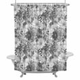 thumbnail image 2 of Black White Floral Shower Curtain for Bathroom Decor, Watercolor Spring Black White Wildflowers Leaves Plant Waterproof Fabric Shower Curtain, 72"x78" Set with 12 Hooks, 2 of 9