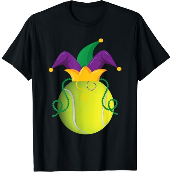 Sam Soft Mardi Gras Tennis Ball Jester Hat Tennis Lovers T-Shirt Full Size S-5Xl