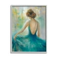 thumbnail image 4 of Stupell Industries Woman Green Dress Painting Beauty & Fashion Painting Gray Framed Art Print Wall Art, 4 of 5