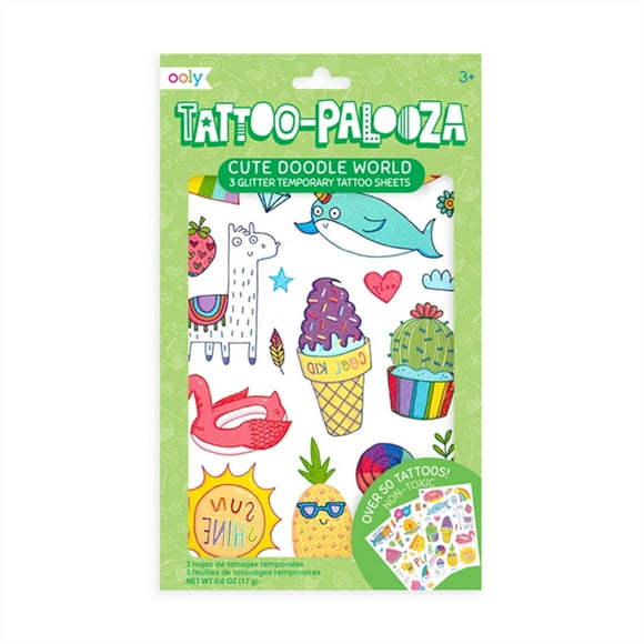 Ooly Tatuajes temporales TATOO-PALOOZA DOODLE WORLD - 176-004 - 50 pzas OOLY 176-004