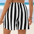 thumbnail image 2 of Jalioing Women's Lounge Shorts Elastic Waist Striped Casual Shorts Summer Fashion Drawstring Beach Shorts, 2 of 9