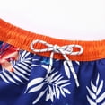 thumbnail image 5 of Summer children's beach pants, leaf print beach pants, four-side elastic surfing pants, casual shorts (blue), 5 of 6