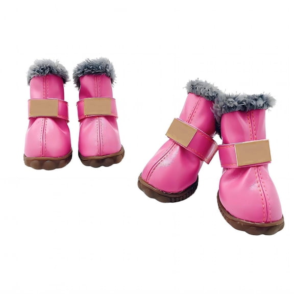 GASTROPOD Dog Shoes Waterproof Anti-Slip Winter Dog Boots for Winter Multi-Color Dog Rain Boots 4.5x3.5cm,Pink