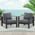 thumbnail image 2 of RoyalCraft 2 Pieces Patio Furniture Aluminum Armchair, All-Weather Outdoor Single Sofa, White Metal Chair with Light Grey Cushions,Light Grey, 2 of 7