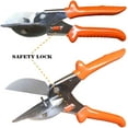 thumbnail image 3 of Multi Angle Miter Cutter | + Spare Blade | Hand Scissors Multipurpose Tool | 45-135 Degree Cutting | Stainless Steel, Rubber Handle & Safety Lock | Miter Shears, Trim, Chamfer & Quarter Round Cutters, 3 of 5