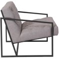 thumbnail image 2 of HERCULES Madison Series Retro Light Gray Leather Tufted Lounge Chair, 2 of 6
