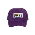 thumbnail image 1 of Gravity Threads LGBTQ+ Love Rainbow Heart Patch Trucker Hat - Purple, 1 of 2
