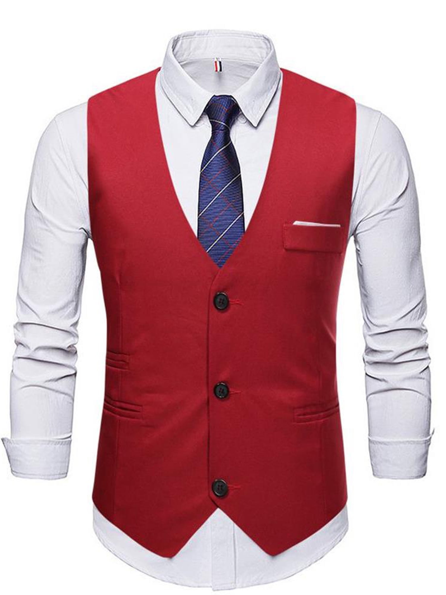 UPAIRC Mens Formal Business Wedding Party Waistcoat SlimFitted Vest