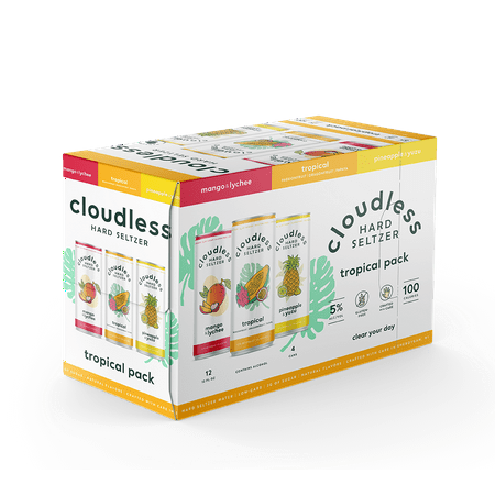 Cloudless Hard Seltzer, 12 Pack, 12 Fl Oz Can, 5% ABV, Craft Hard Seltzer Water