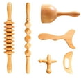 thumbnail image 1 of Milaget Handheld Wood Massage Tools Roller Body Sculpting Tools, 1 of 3