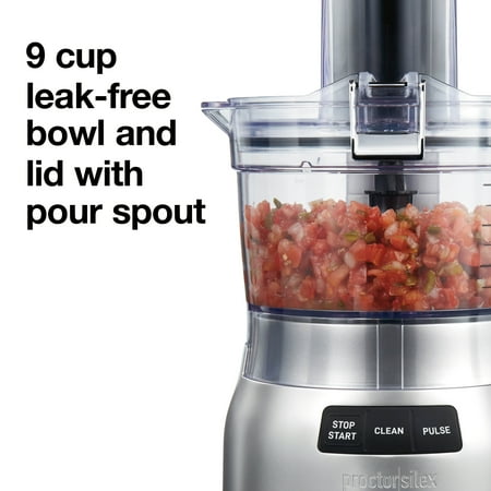 Proctor Silex Quick Clean 9 Cup Food Processor with Infinite Speed Control - SILVER