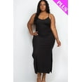 thumbnail image 5 of Ribbed Long Cami Dress with Side Slits, designed for plus sizes, 5 of 9