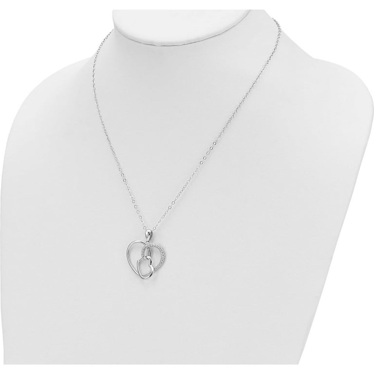 Che♡ Sterling Silver Cz Antiqued Love You To Pieces 18In Necklace
