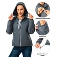 thumbnail image 6 of Little Donkey Andy Womens Warm Recycle Insulated Jacket Hooded Lightweight Windproof Winter Coat Hiking Travel Steel Grey XS, 6 of 6