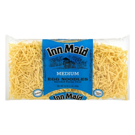 Wheat Egg Noodles - (12 Pack) ENRICHED DURUM FLOUR (DURUM WHEAT FLOUR, NIACIN, FERROUS SULFATE, THIAMINE MONONITRATE, RIBOFLAVIN, FOLIC ACID), EGG YOLKS. CONTAINS: WHEAT, EGGS