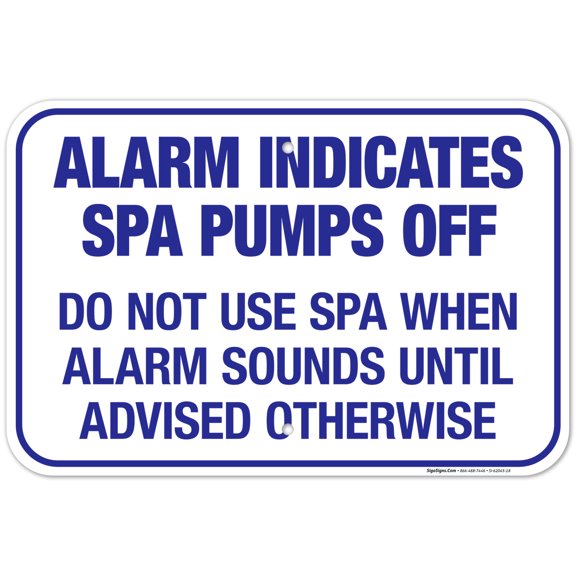 Florida Spa Alarm Sign, Complies With State Of Florida Pool Safety Code, 12x18 Aluminum