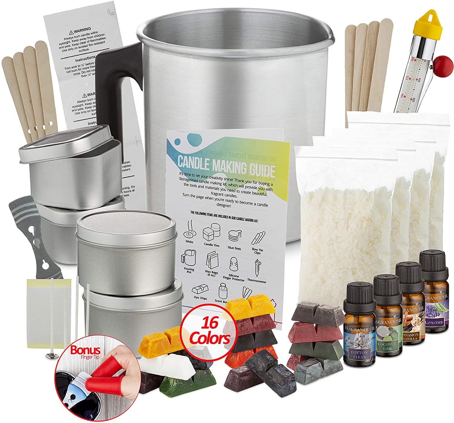 Wicks Rich Scents Tins & More Dyes KYONANO Candle Making Kit Easy to Make Colored Candle Soy Wax Kit Include Wax Wicks Rich Scents Tins & More Dyes KYONANO Candle Making Kit Easy to Make Colored Candle Soy Wax Kit Include Wax