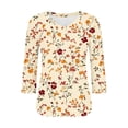 thumbnail image 2 of Cilsoka Blouses for Women Dressy Casual V Neck, Womens 3/4 Sleeve Summer Shirts 2026 Trendy Elbow Length Tops Floral Boho Blouses T Shirts Dressy Causal Clothes, Floral Print Tshirts, 2 of 5