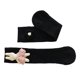 thumbnail image 4 of 1 par de calcetines bonitos para niños con muñeca, algodón peinado transpirable, cómodos calcetines de media pantorrilla para niñas, para viajar, conejo negro, 4 of 5