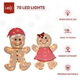 thumbnail image 3 of DEORAB 2-Pieces Outdoor Christmas Gingerbread Man lghting Decorations Xms Indoor Yard Garden Lawn Holiday Festive Light-up Decor, 70 LED Lights, 3 of 6