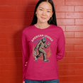 thumbnail image 4 of American Legend Bigfoot Women's Long Sleeve T-shirt Patriotic Funny Sasquatch Fan 4 July USA Flag Beer BBQ Tailgate Party, 4 of 7