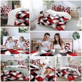 thumbnail image 5 of Retro Crystal Effect 4 Piece Duvet Cover Set Full Size Red Black Seamless Stitching Soft Bedding Set Comforter Cover, 1 Duvet Cover 1 Flat Sheets and 2 Pillowcases, 5 of 9