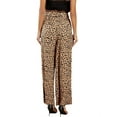 thumbnail image 3 of Leopard Dots Print Women Wide Leg Pants High Waist Belt Trousers, 3 of 5