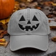 thumbnail image 2 of Casquette de Baseball Imprimé Citrouille Grise Style Automne Mode pour Femmes Hommes Circonférence de Tête Réglable 22.1-24.4 Pouces, 2 of 3