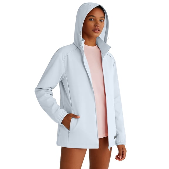 Women's Zip Up Hooded Jackets Casual Athletic Windbreaker Long Sleeve Outerwear Tops with Pockets For Outdoor