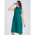 thumbnail image 5 of Moomaya Womens Solid Cotton Midi Dress, Sleeveless Summer Dress With Buttoned Closure, 5 of 8