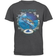 Sailfish Deep Sea Fishing Mens T Shirt Dark Heather MD