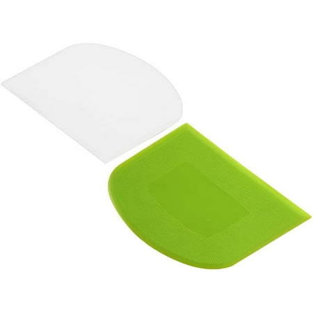 

2 Piece Dough Scraper Bowl Scraper Bread Cream Cake Pizza Cutter Bench Scraper-Food Safety Flexible Plastic Multi-Function Kitchen Scraper