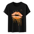 thumbnail image 5 of GaThRRgYP Spring Tops for Women 2025,Tops for Women Trendy Summer,Women's Fashion Printed Round Neck Short Sleeve T-shirt Blouse Loose Tops, 5 of 5