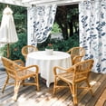 thumbnail image 4 of Outdoor Curtains for Patio Waterproof, Blue Botanical Outdoor Privacy Panels Grommet, Watercolor Spring Floral Summer Leaf Blackout Outside Curtains for Porch/Cabana/Pergola/Gazebo 54"x108", 1 Panel, 4 of 8