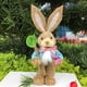 thumbnail image 4 of Easter Decorations Easter Straw Bunny Figurine, 14" Handmade Straw Bunny with Carrot Figurine, Easter Rabbits Tabletop Statues, Cute Photo Props Gifts, Easter Decorations for Home (G), 4 of 5