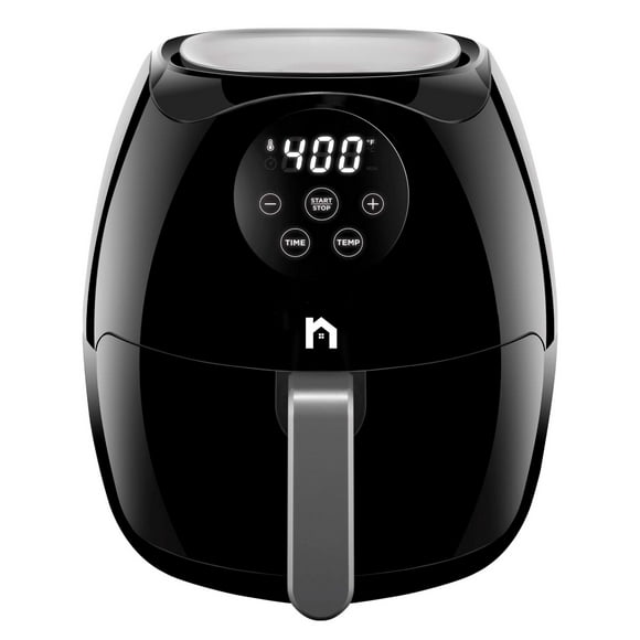 New House Kitchen Freidora de aire digital de 3,5 litros con cesta plana, freidora de aire con pantalla táctil, cesta antiadherente apta para lavavajillas, utiliza menos aceite para alimentos rápidos