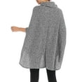 thumbnail image 5 of YouLoveIt Womens Sweater Top Coat Turtleneck Poncho Sweater Knitted Poncho Pullovers Sweater Pullover Shawl Wrap Oversize Sweater Pullover Wrap Coats Tops, 5 of 8