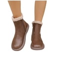 thumbnail image 5 of Wowcloth Women's Retro British Style Ankle Boots – Fashion Casual Platform Thick Sole with Faux Fur Collar, Round Toe & Side Zipper Design for Versatile Outfits, 5 of 9