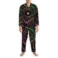 thumbnail image 3 of Haiem Rainbow Glitter Pattern Men’s Long-sleeve Sleepwear,Sleepwear Set,2-piece Loungewear Set,Soft PJs Comfy Nightwear with Pockets-Large, 3 of 7