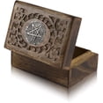 thumbnail image 1 of Great Birthday Gift Ideas Handmade Decorative Wooden Jewelry Box Treasure Box Jewelry Organizer Keepsake Box Treasure Chest Trinket Holder Lock Box Watch Box 6 x 4 Inch, 1 of 6