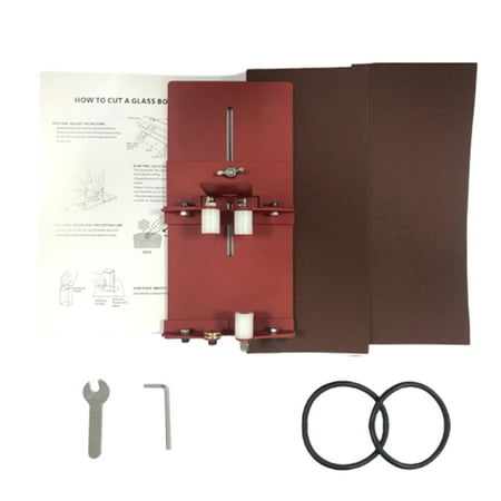 

Glass Cutter Set for Round & Square bottle Stainless Steel Bottle Cutter Kit for DIY Bottle Garden Chandelier Red Three Rounds