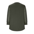 thumbnail image 5 of Womens Tops 3/4 Length Sleeve Blouses Dressy Casual Spring Summer Outfits Pleated Front T Shirts Curved Hem Dark Gray L, 5 of 7