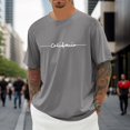 thumbnail image 2 of LIUJUNSHOP Men's V-Neck T-Shirt Oversized City Print Mens T-Shirt Summer Crew Neck Short Sleeve Tee Loose Fit Casual Sportswear Top, 2 of 4