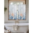 thumbnail image 7 of Kitchen Curtains 54 Inches length, Coastal Coral Window Treatment Curtain Drapes, Blue Ocean Starfish Turtle Watercolor Decorative Window Curtains for Bedroom Cafe, 52"x54", 2 Panels, 7 of 7
