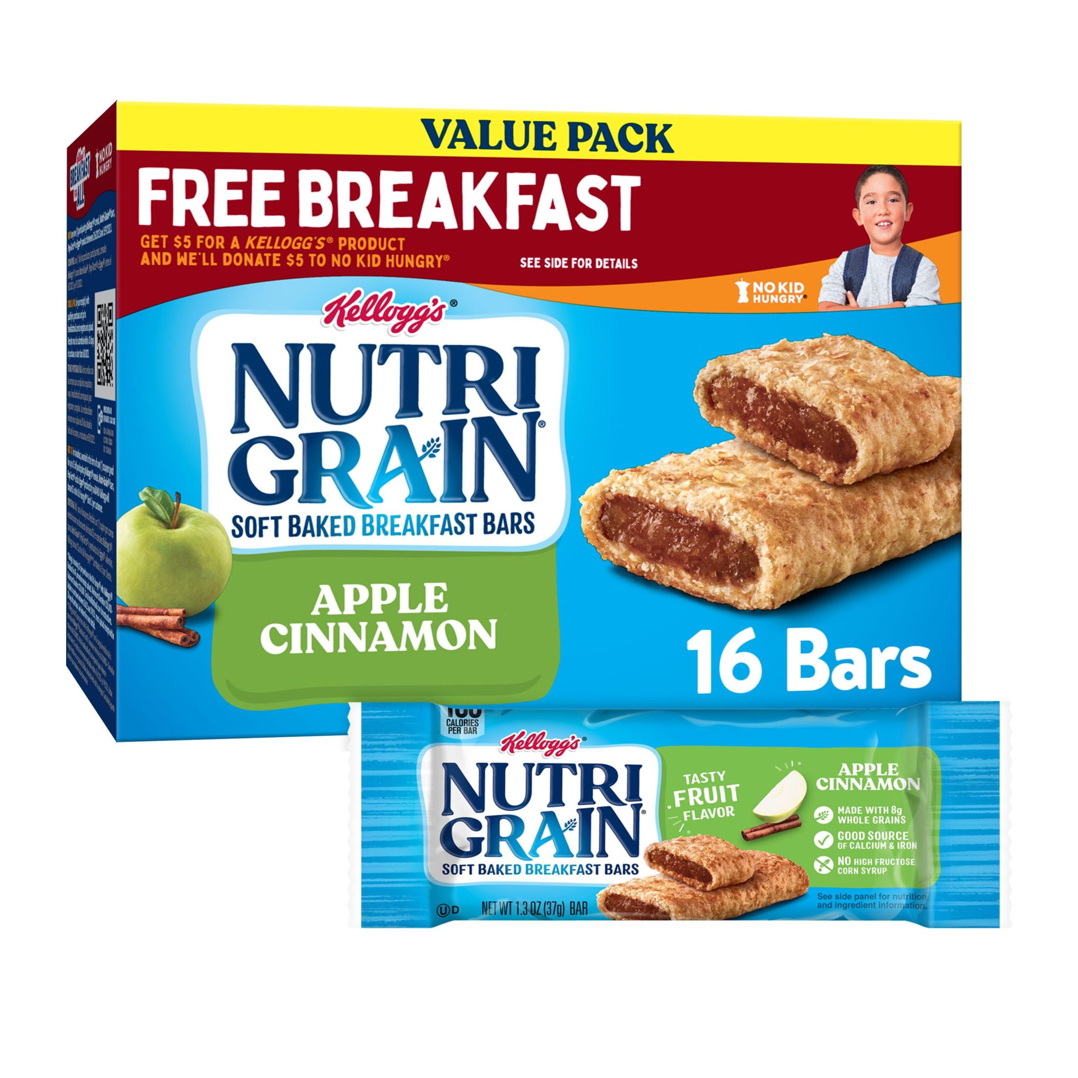 Nutri-Grain Apple Cinnamon Chewy Soft Baked Breakfast Bars, 20.8 oz, 16 Count