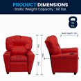 thumbnail image 3 of Contemporary Red Vinyl Kids Recliner with Cup Holder, 3 of 9