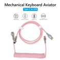 thumbnail image 1 of Cable en espiral para teclado mecánico de 104 teclas, Cable tipo C, Cable de puerto Usb personalizado, Cable en espiral de aviador para accesorios de teclado para juegos Tan Jianjun unisex, 1 of 2