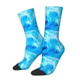 thumbnail image 2 of Uemuo Blue Shell Pattern Women's Crew Socks, Soft Durable Breathable Moisture-Wicking with Odor Control Cotton socks, 2 of 9